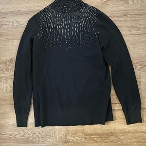Black Studded Women’s Turtleneck Sweater